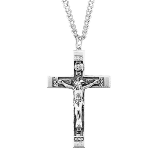 Sterling Silver Detailed Crucifix, Catholic Gift, Made in USA
