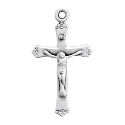Plain Crucifix Sterling Silver Pendant — 18" Gold Plated Chain, Gift Box Included