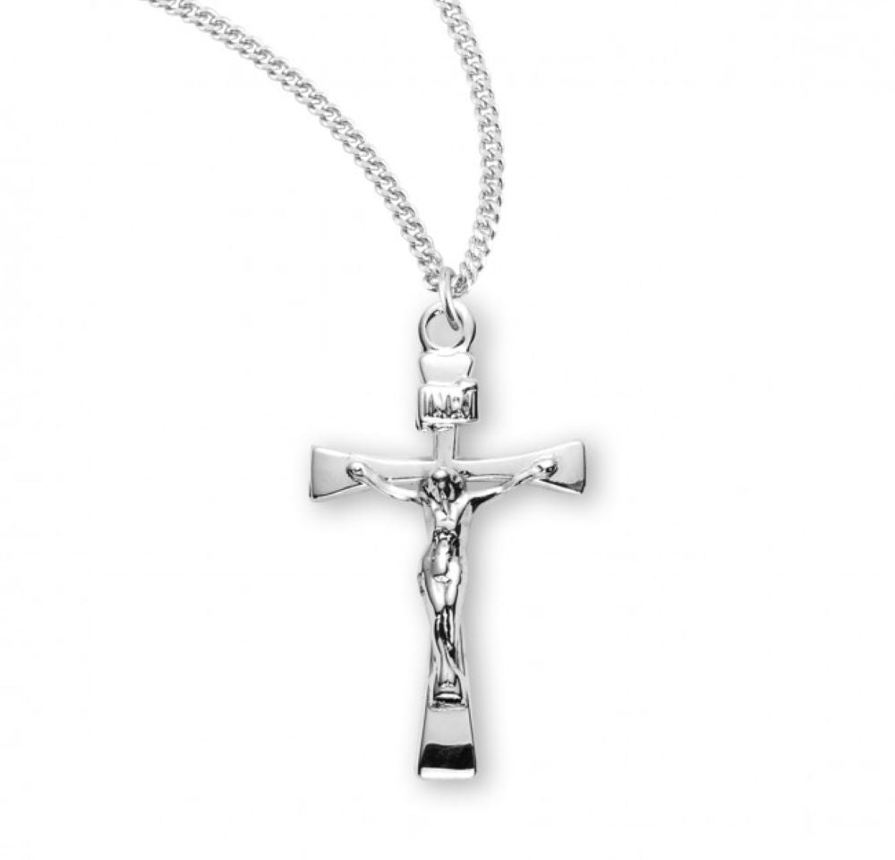 Sterling Silver Narrow Crucifix, Catholic Gift, Made in USA