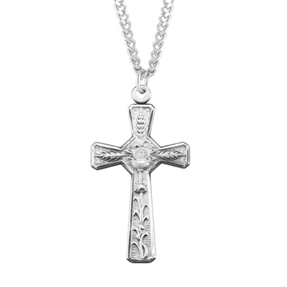 Sterling Silver Eucharist Cross, Catholic Gift, Made in USA