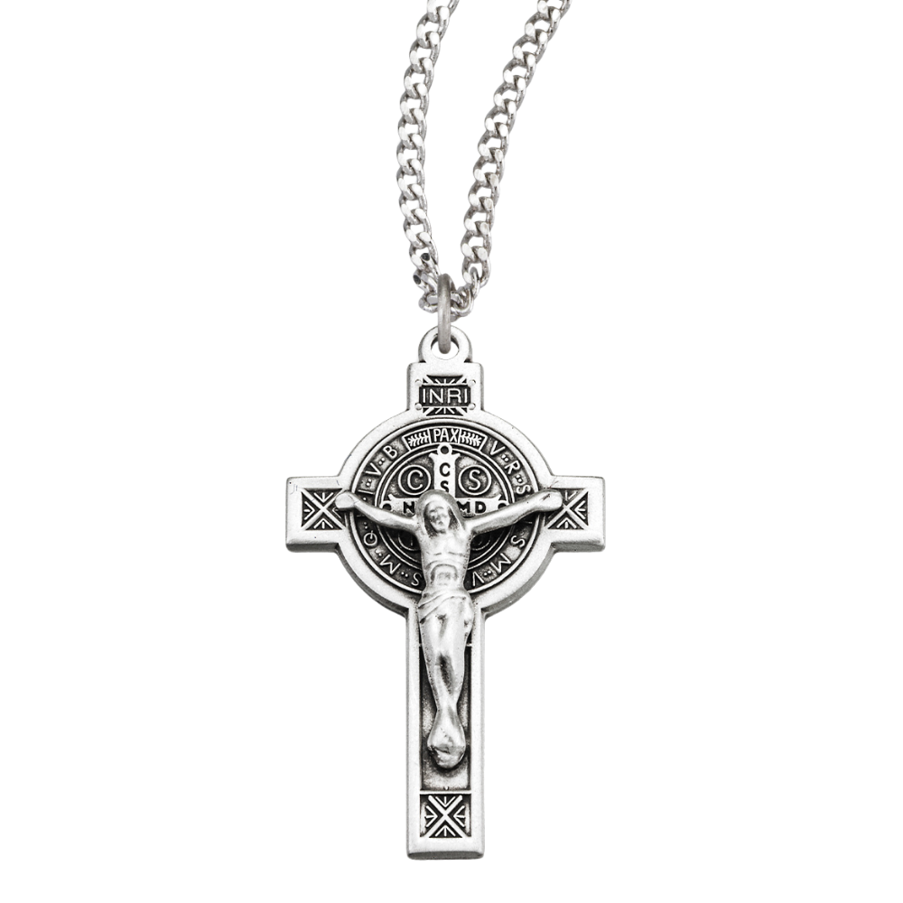 Sterling Silver Small St. Benedict Cfx, Catholic Gift, Made in USA