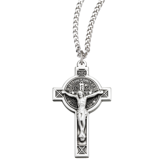 Sterling Silver Small St. Benedict Cfx, Catholic Gift, Made in USA