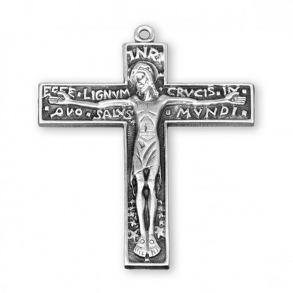 Good Friday Sterling Silver Crucifix — 24 Inch Chain, Made in USA, Gift Box