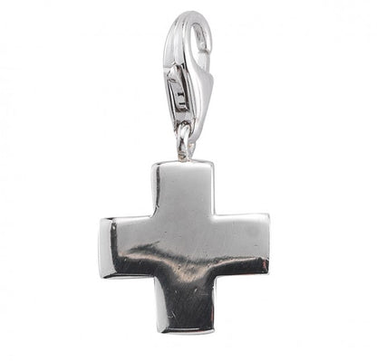 Small Cross Zoom Sterling Silver Pendant Necklace - 18 Inch Chain, Made in USA