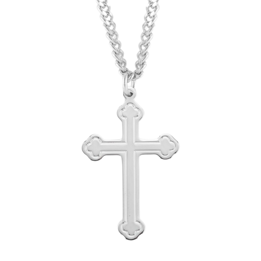 Sterling Silver Fancy Cross, Catholic Gift, Made in USA