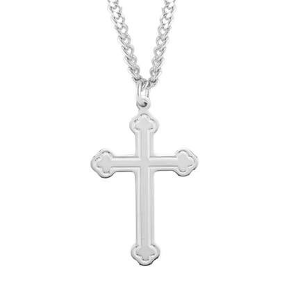 Sterling Silver Fancy Cross, Catholic Gift, Made in USA