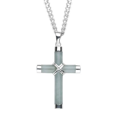 Genuine Aventurine Cross, Catholic Gift, Made in USA