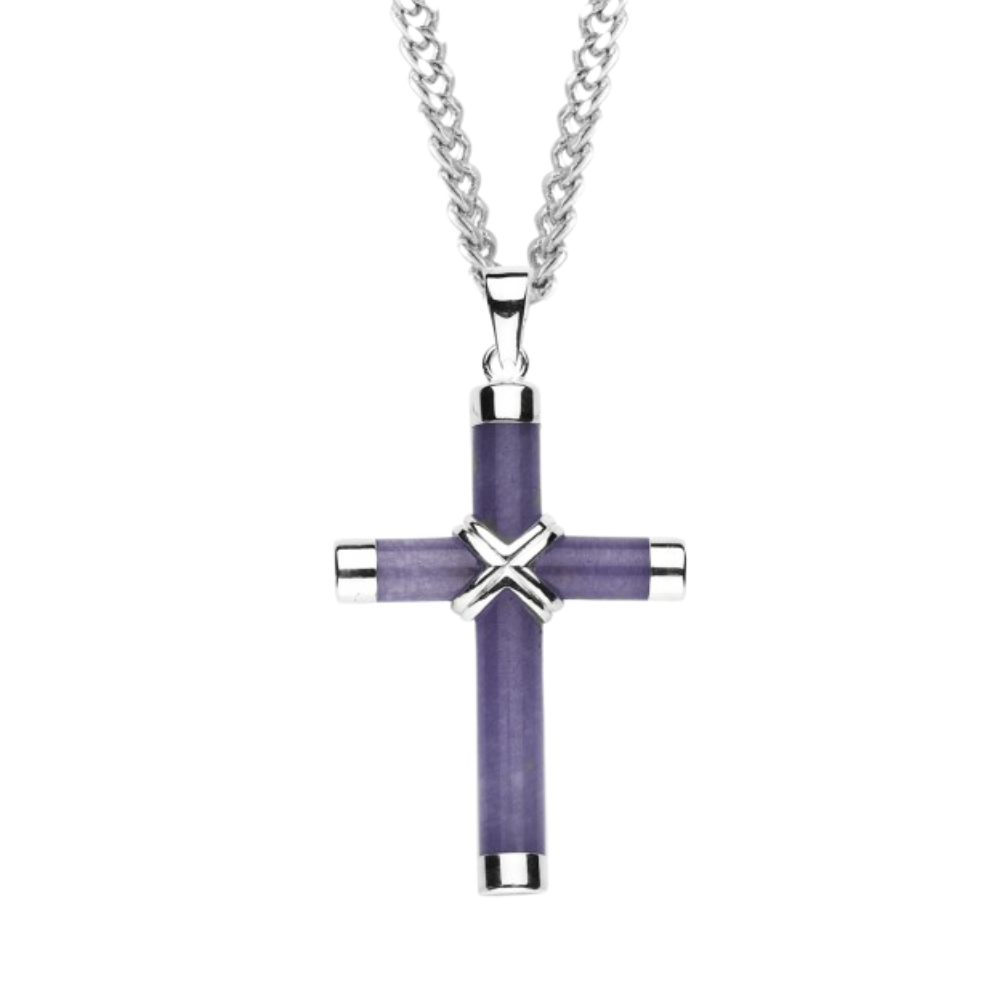 Genuine Amethyst Cross, Catholic Gift, Made in USA