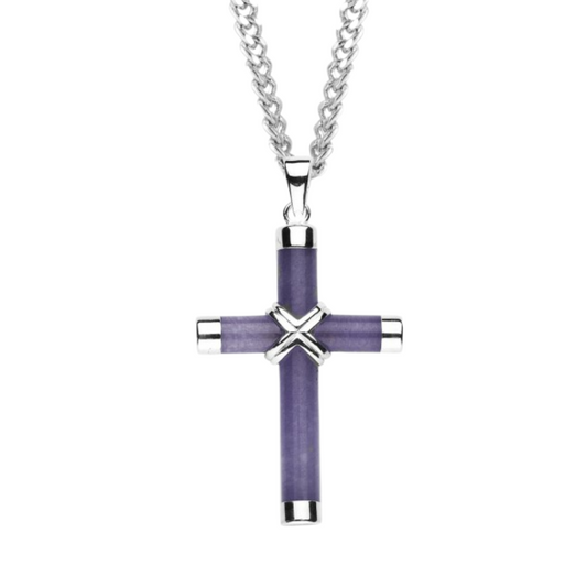 Genuine Amethyst Cross, Catholic Gift, Made in USA