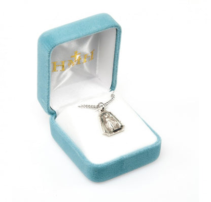 Miraculous Medal Sterling Silver Pendant Necklace - 18 Inch Chain, Made in USA