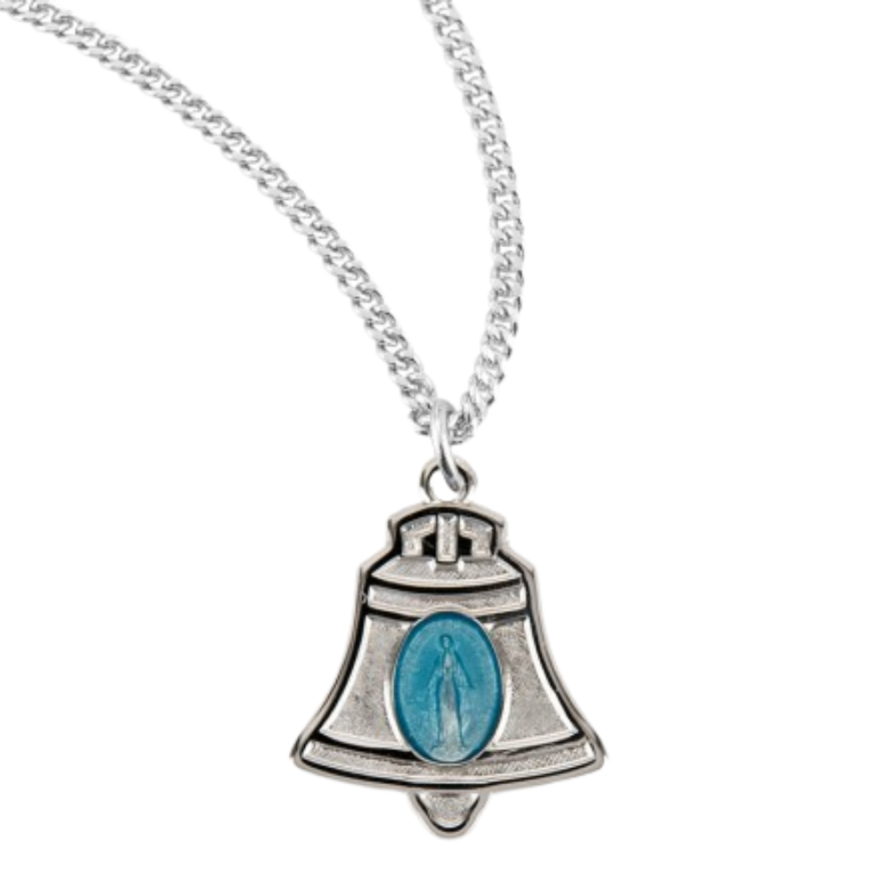 Sterling Silver Bell Miraculous Medal, Catholic Gift, Made in USA