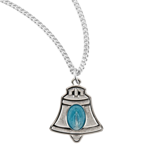 Sterling Silver Bell Miraculous Medal, Catholic Gift, Made in USA