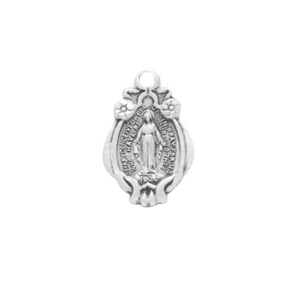 Miraculous Medal Sterling Silver Pendant Necklace - 18 Inch Chain, Made in USA