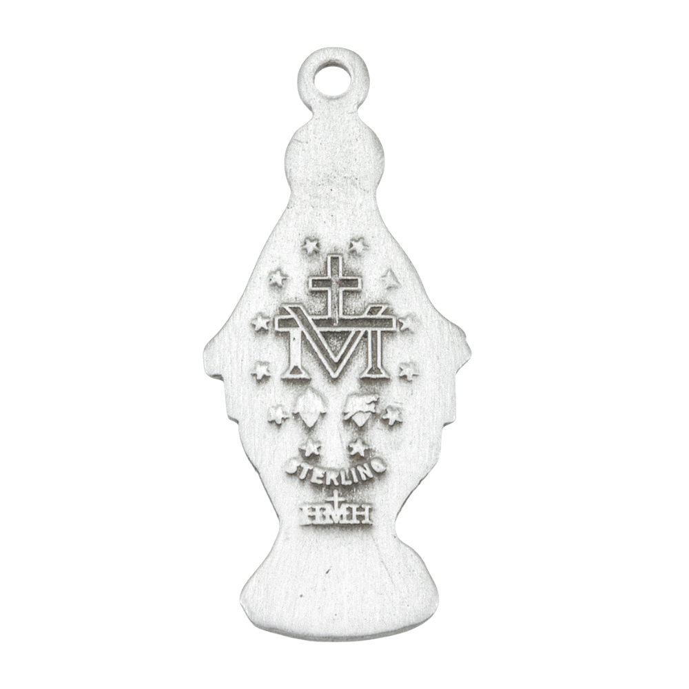 Our Lady of Grace Sterling Silver Medal Pendant — 16" Chain, Gift Box