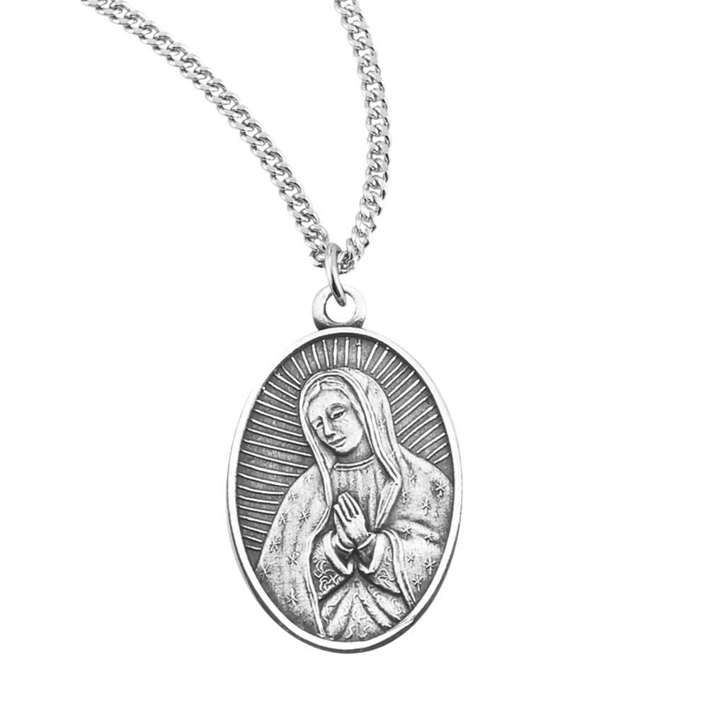 Sterling Small Oval O.L.O.G. , Catholic Gift, Made in USA