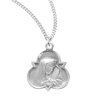 Sterling Silver Trinity O.L. of Sorrows, Catholic Gift, Made in USA