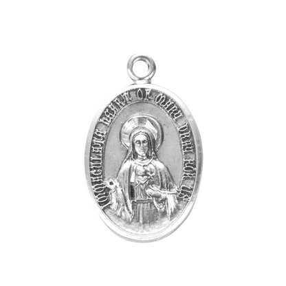 Immaculate Heart of Mary Sterling Silver Medal — 18" Chain, Gift Box Included