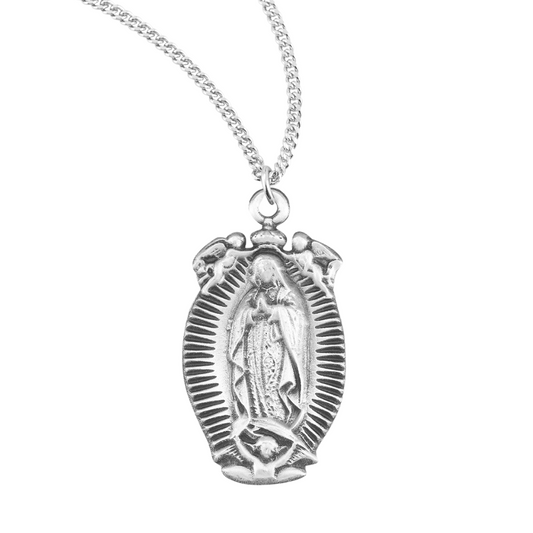 Sterling Silver Our Lady of Guadalupe Medal, Catholic Gift, Made in USA