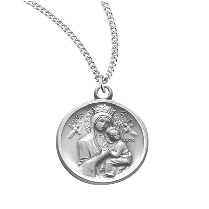 Sterling Silver Round O.L. of Perpetual Help, Catholic Gift, Made in USA