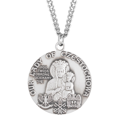 O.L. of Czestochowa 1-3/16" Round Medal, Catholic Gift, Made in USA