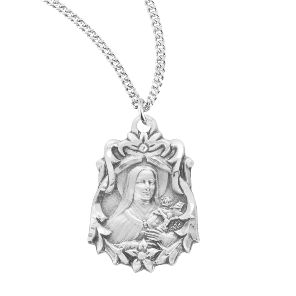 Saint Therese of Lisieux Sterling Silver Medal, Catholic Gift, Made in USA
