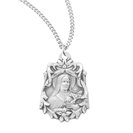 Saint Therese of Lisieux Sterling Silver Medal, Catholic Gift, Made in USA