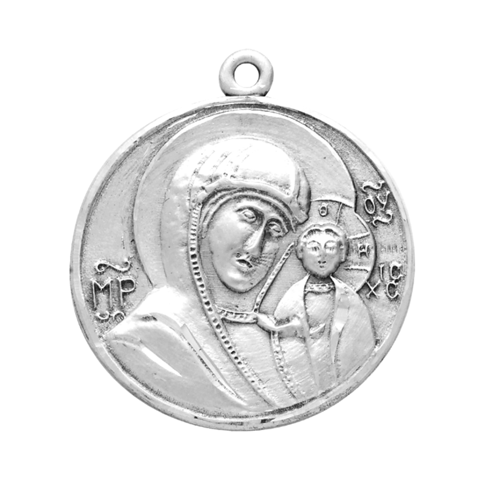 Our Lady of Lourdes Sterling Silver Medal — 24" Chain, Gift Box Included