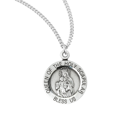 Sterling Silver Holy Scapular Medal, Catholic Gift, Made in USA