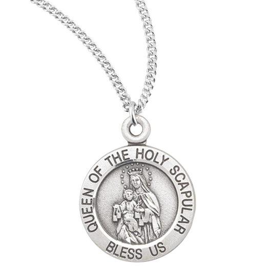 Sterling Silver Holy Scapular Medal, Catholic Gift, Made in USA