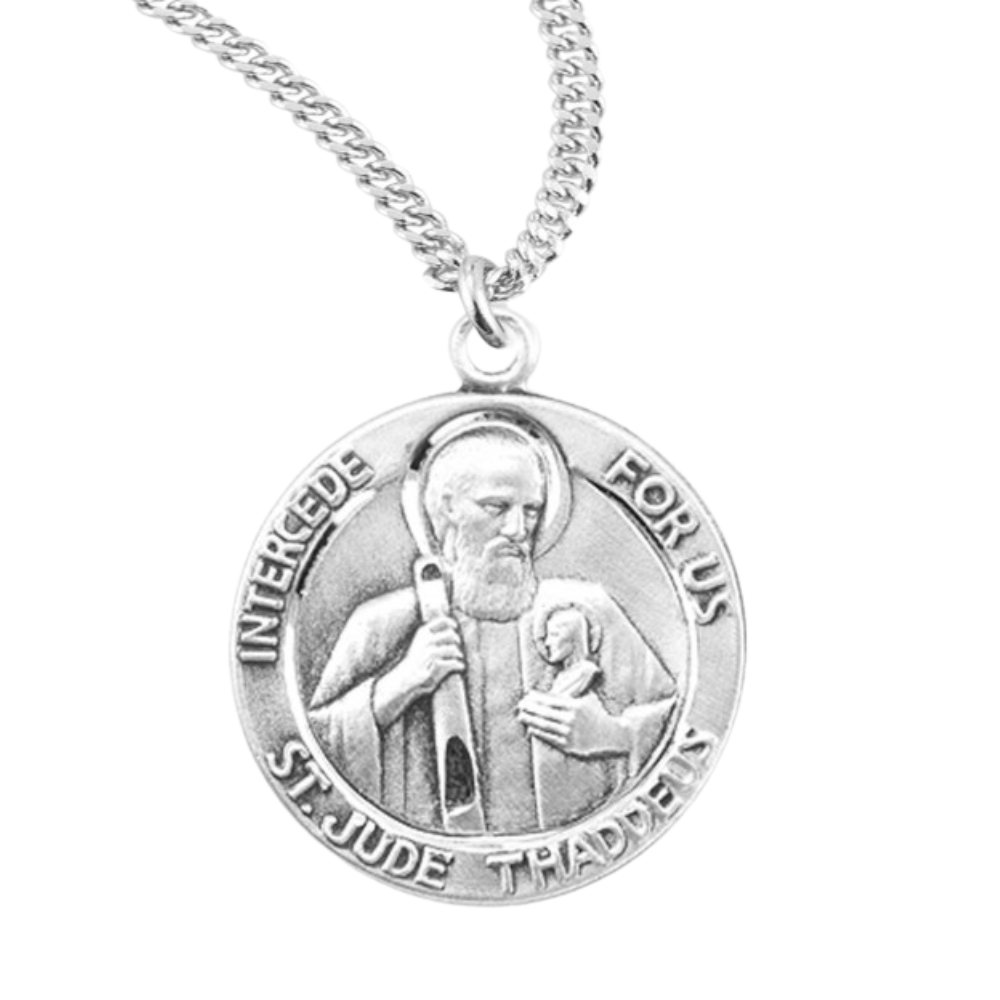 Patron Saint Lawrence Round Sterling Silver Medal, Catholic Gift, Made in USA