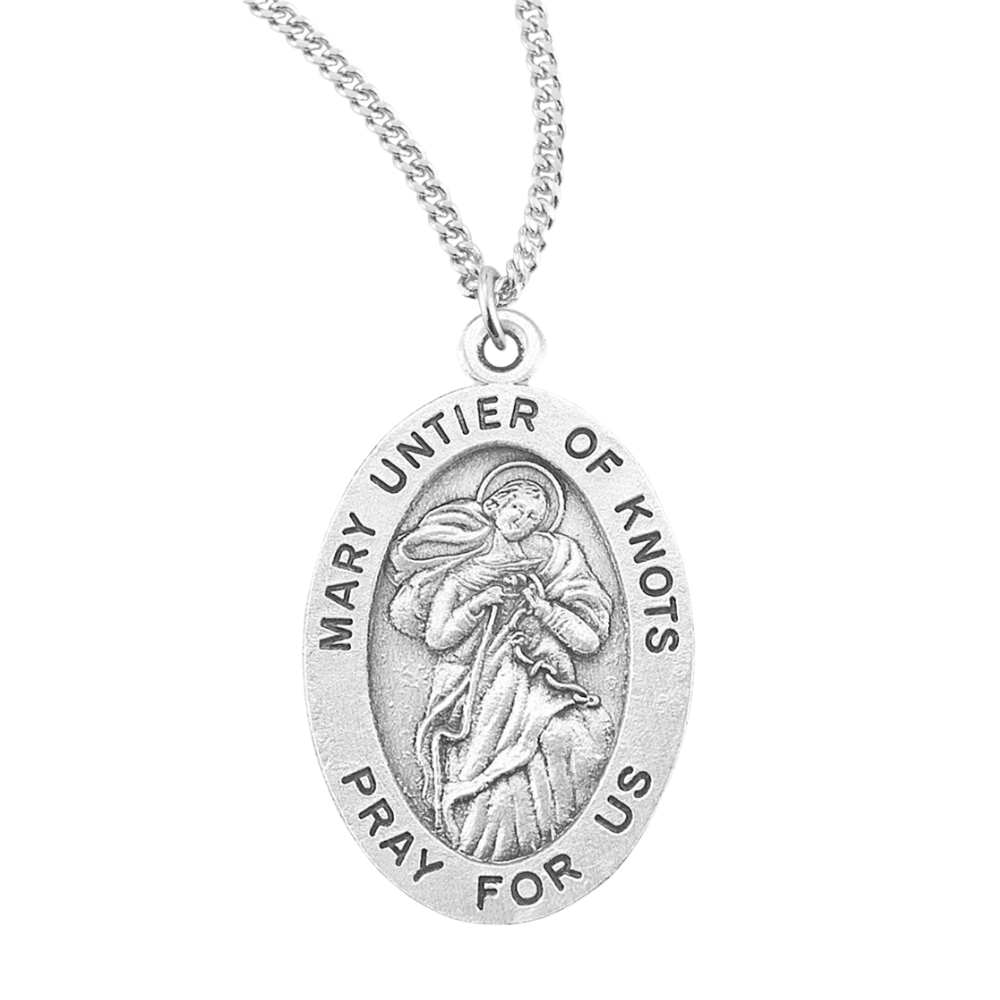 Sterling Silver Mary Untier of Knots Medal, Catholic Gift, Made in USA