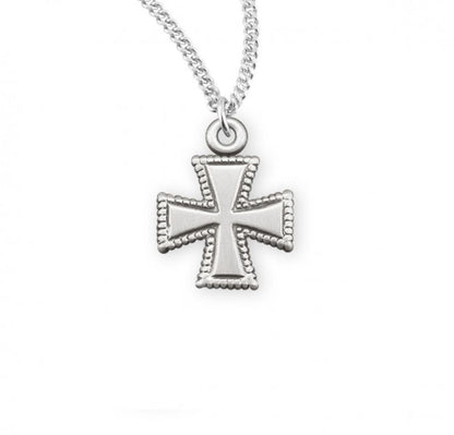 Sterling Silver Beaded Cross, Catholic Gift, Made in USA