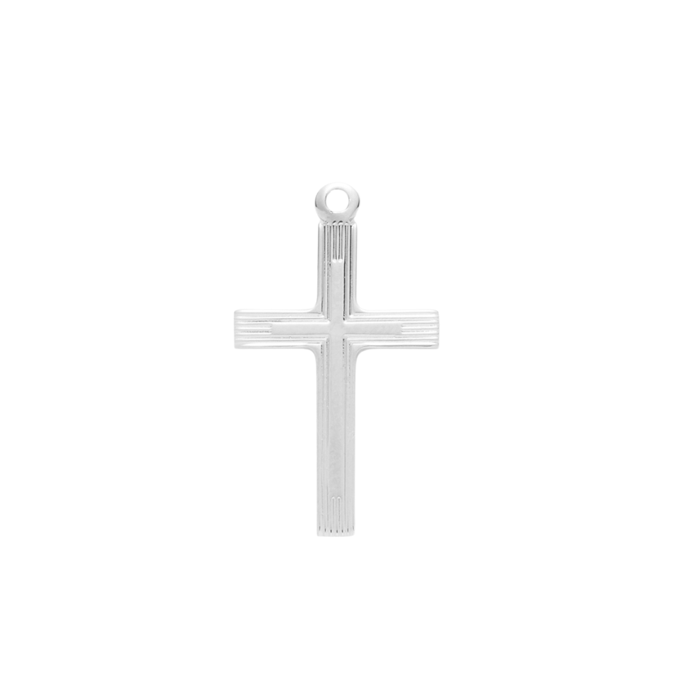 Cross in a Cross Sterling Silver Pendant Necklace - 18 Inch Chain, Made in USA