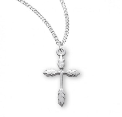 Sterling Silver Wheat Cross, Catholic Gift, Made in USA