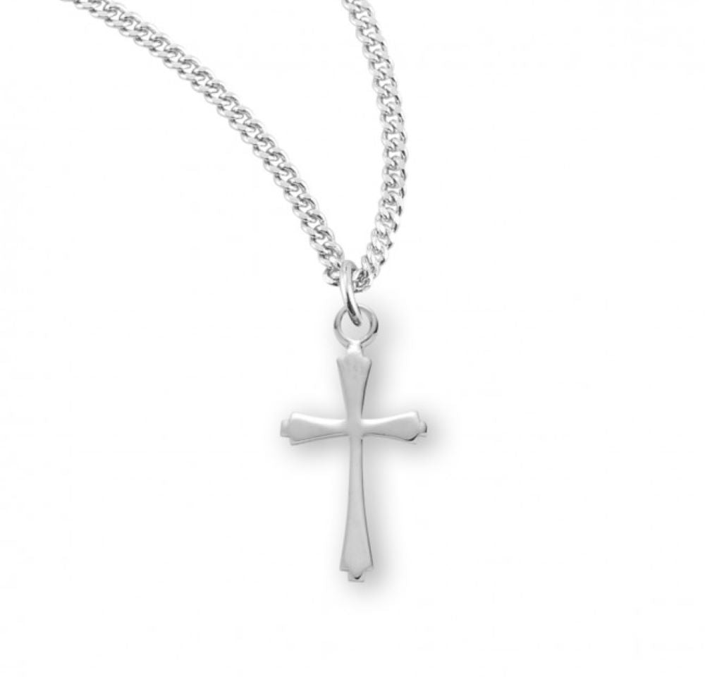 Sterling Silver Taper End Cross, Catholic Gift, Made in USA