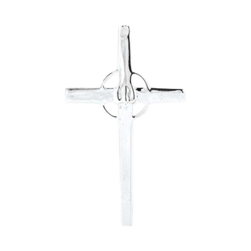 Holy Spirit Cross Sterling Silver Pendant Necklace — 18" Chain, Gift Box Included