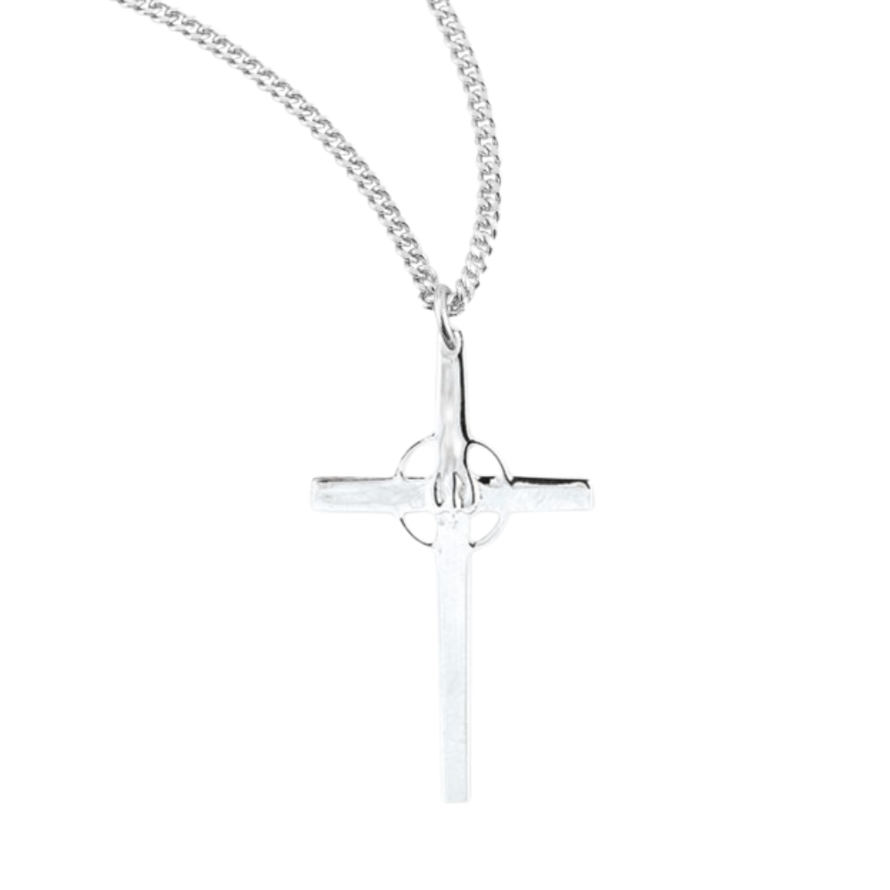 Sterling Silver Holy Spirit Cross, Catholic Gift, Made in USA