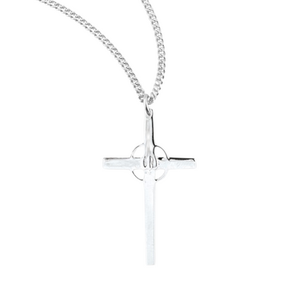Sterling Silver Holy Spirit Cross, Catholic Gift, Made in USA