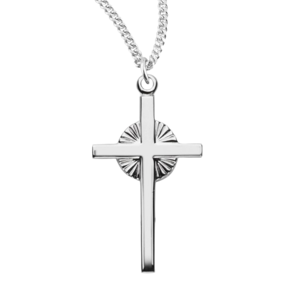 Sterling Silver Fancy Cross, Catholic Gift, Made in USA