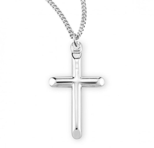 Sterling Silver High Polished Cross, Catholic Gift, Made in USA