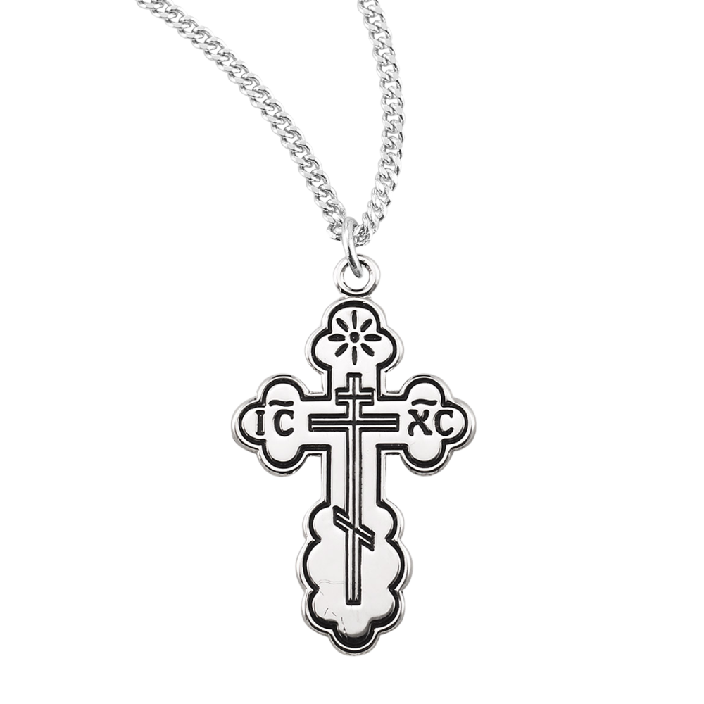 Sterling Silver Byzantine Cross, Catholic Gift, Made in USA