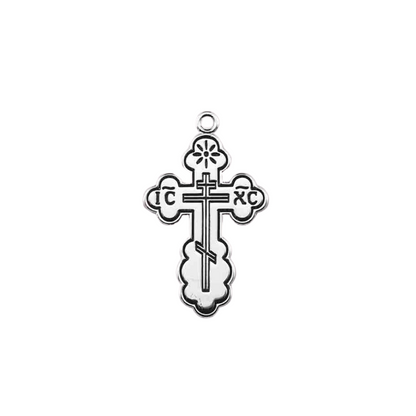 Byzantine Cross Sterling Silver Pendant Necklace — 18" Chain, Gift Box Included