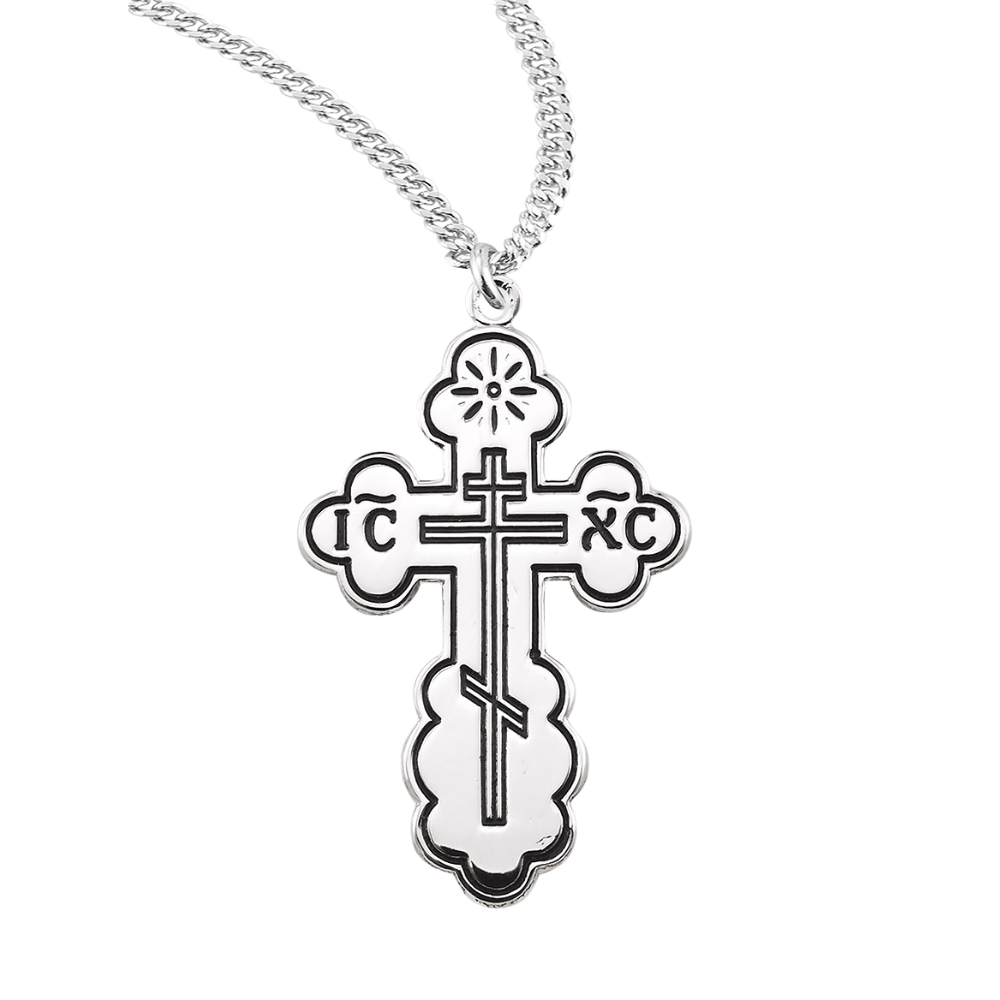 Sterling Silver Byzantine Cross, Catholic Gift, Made in USA