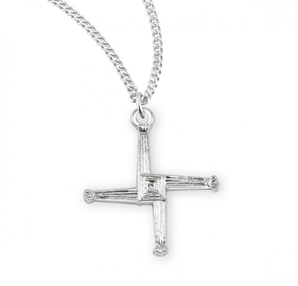 Sterling Silver Saint Brigid Cross, Catholic Gift, Made in USA