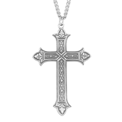 Sterling Silver Detailed Cross, Catholic Gift, Made in USA