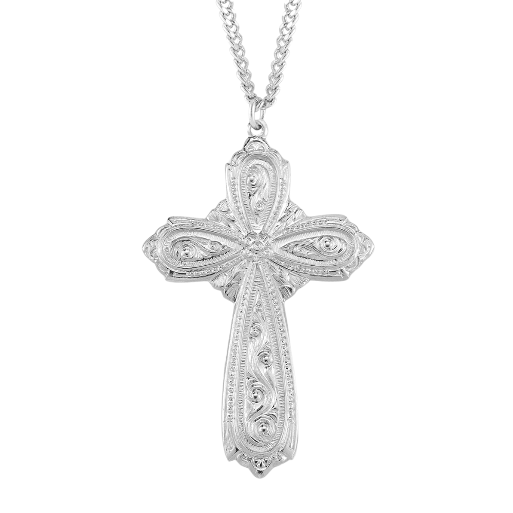 Sterling Silver Fancy Cross, Catholic Gift, Made in USA