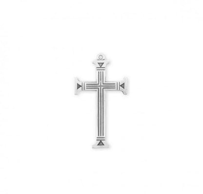 Sterling Silver Engraved Cross Pendant Necklace — 24" Chain, Gift Box Included