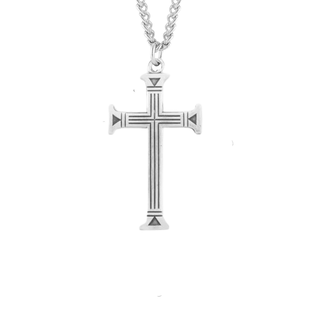1-11/16" X 15/16" Sterling Silver Cross, Catholic Gift, Made in USA