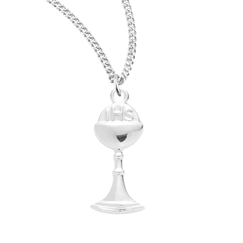 Sterling Silver Chalice Pendant, Catholic Gift, Made in USA