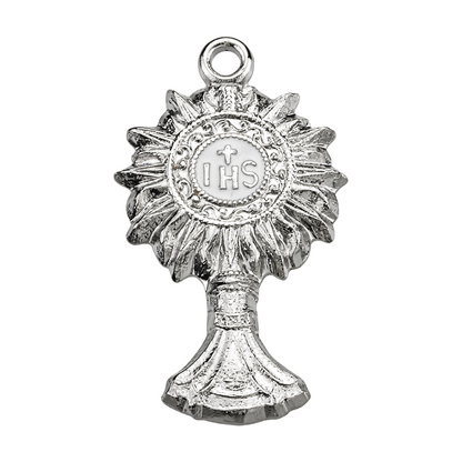 Monstrance Sterling Silver Pendant Necklace — 18" Chain, Gift Box Included